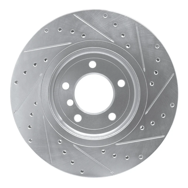 R1 01-08 BMW 330I Front Left Drilled & Slotted Silver Brake Rotor - Image 4