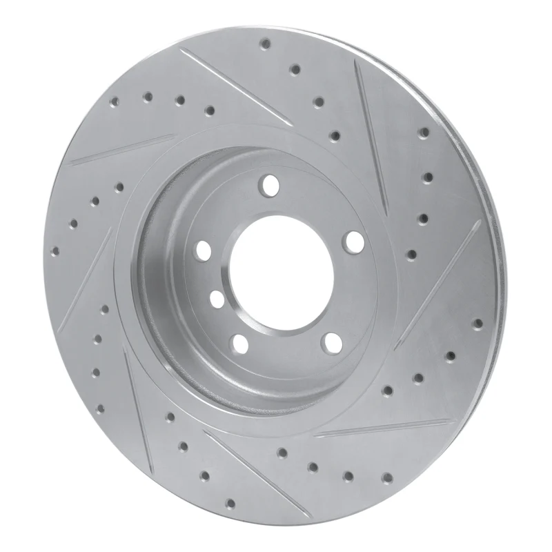 R1 01-08 BMW 330I Front Left Drilled & Slotted Silver Brake Rotor - Image 5