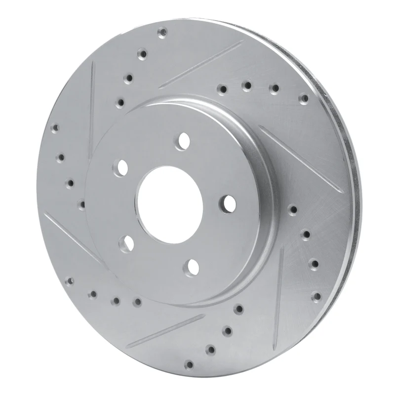R1 01-08 Ford Mondeo (Mexico) Front Left Drilled & Slotted Silver Brake Rotor - Image 2