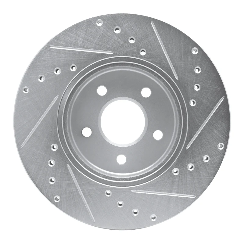 R1 01-08 Ford Mondeo (Mexico) Front Left Drilled & Slotted Silver Brake Rotor - Image 3