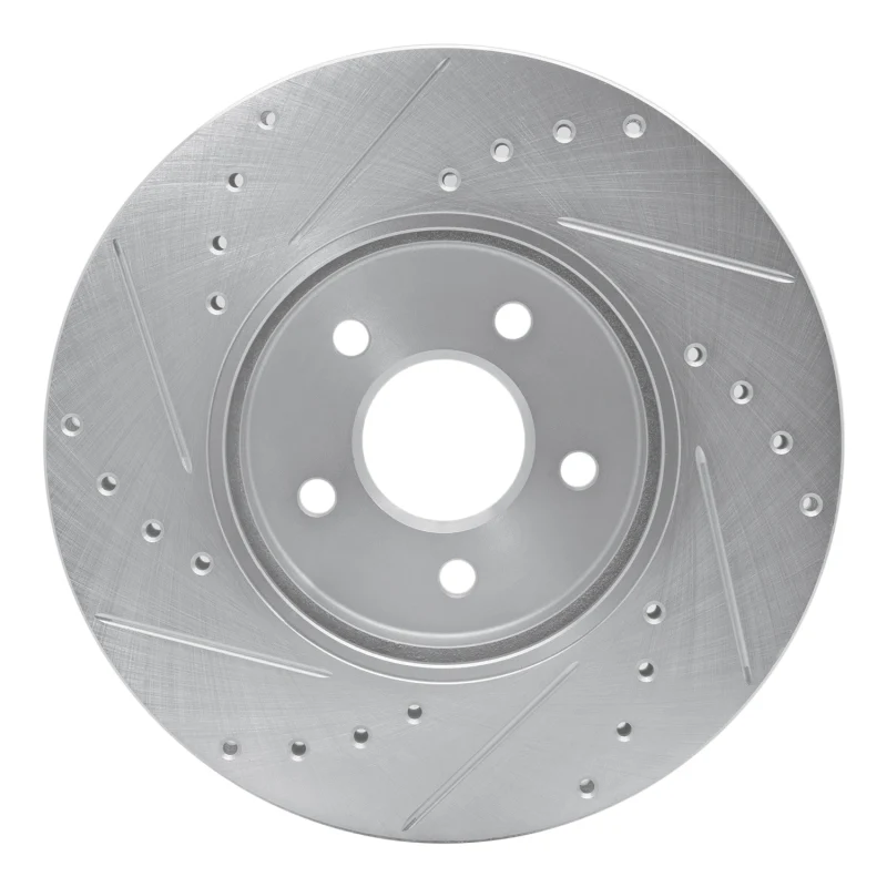 R1 01-08 Ford Mondeo (Mexico) Front Right Drilled & Slotted Silver Brake Rotor - Image 2
