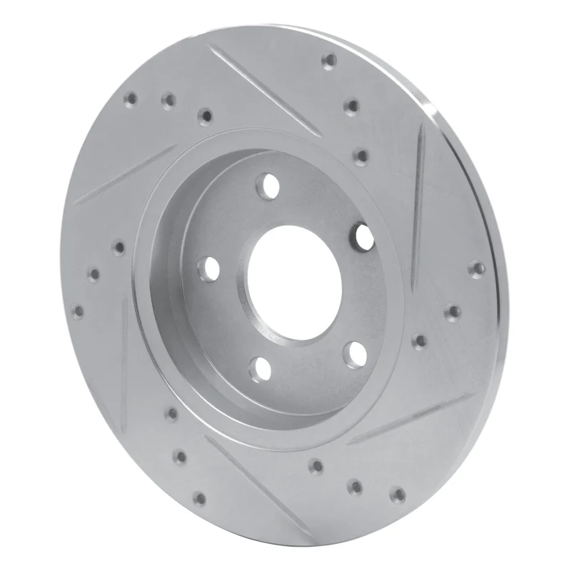 R1 01-08 Ford Mondeo (Mexico) Rear Left Drilled & Slotted Silver Brake Rotor - Image 2