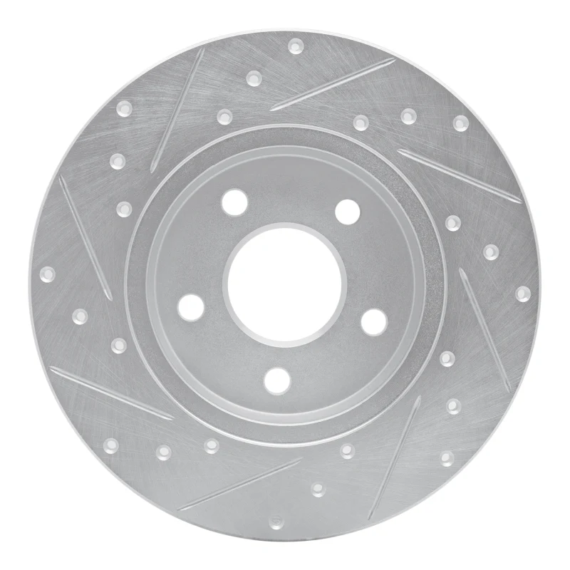 R1 01-08 Ford Mondeo (Mexico) Rear Right Drilled & Slotted Silver Brake Rotor - Image 2