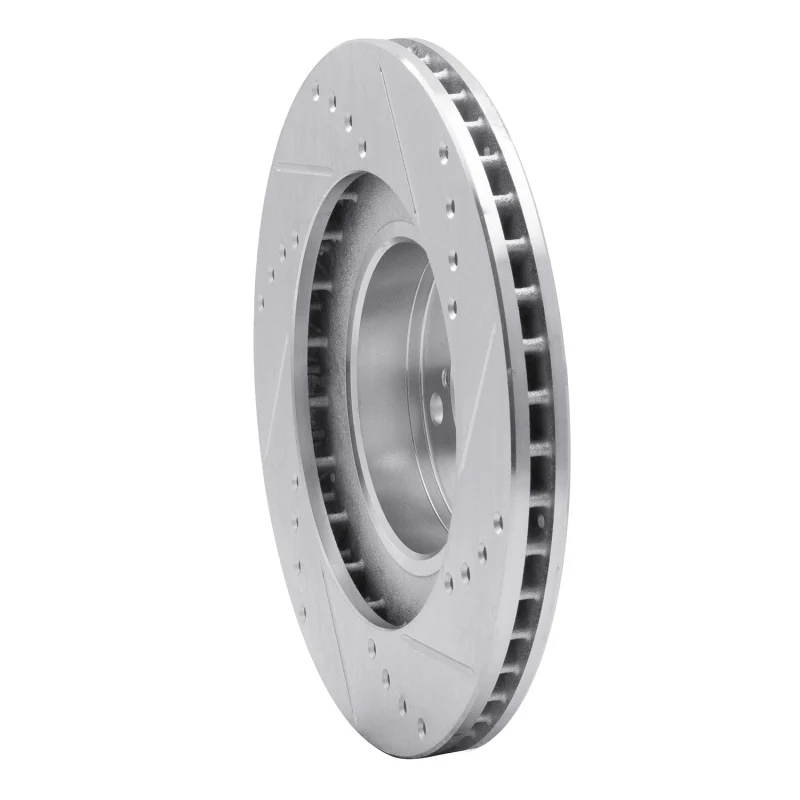 R1 01-08 Saab 9-2X Front Left Drilled & Slotted Silver Brake Rotor - Image 2