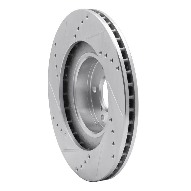 R1 01-08 Saab 9-2X Front Right Drilled & Slotted Silver Brake Rotor - Image 2