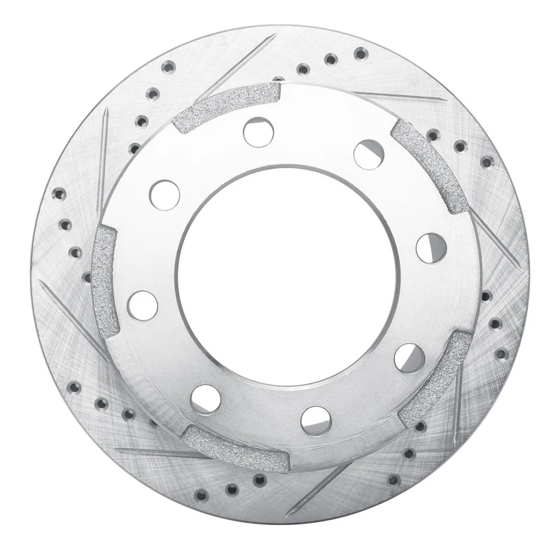 R1 01-10 Chevrolet Express 3500 Rear Left Drilled & Slotted Silver Brake Rotor