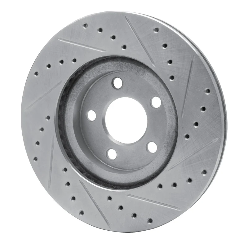 R1 01-10 Chrysler PT Cruiser Front Left Drilled & Slotted Silver Brake Rotor - Image 3