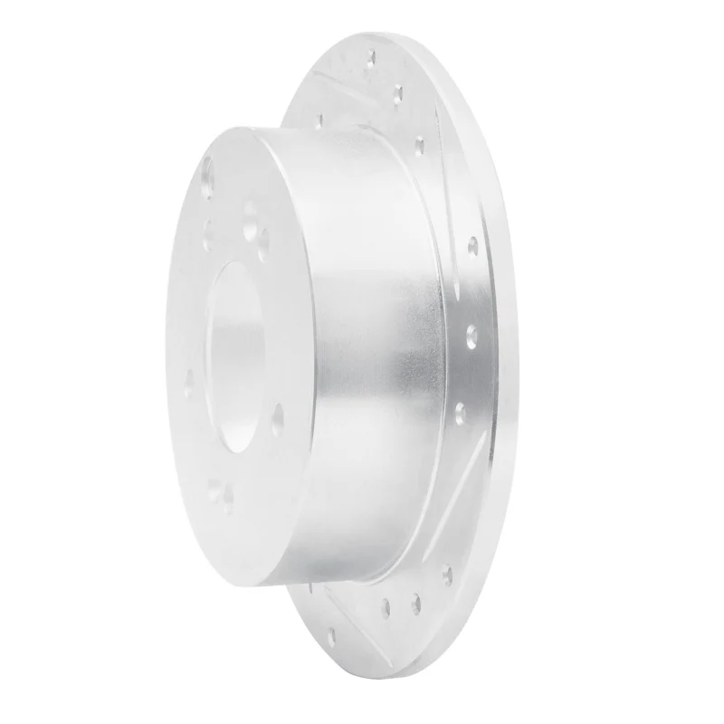 R1 01-10 Hyundai TUCSON Rear Right Drilled & Slotted Silver Brake Rotor - Image 5