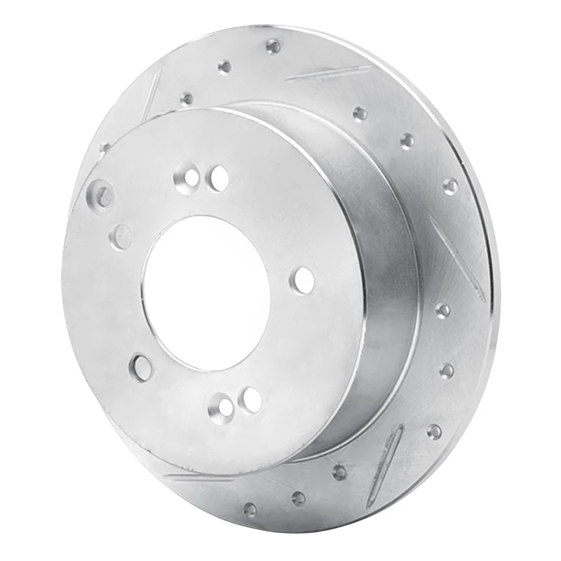 R1 01-10 Hyundai XG350 Rear Left Drilled & Slotted Silver Brake Rotor - Image 5