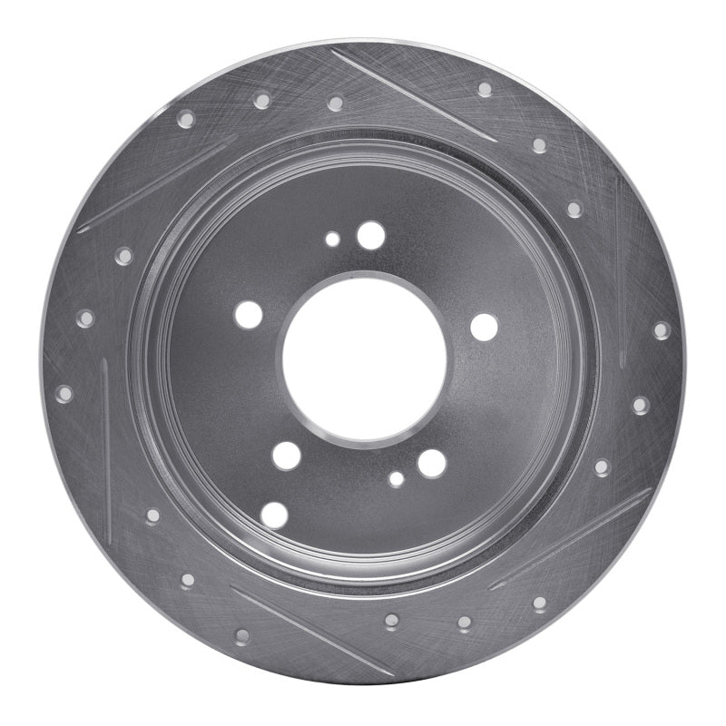 R1 01-16 Hyundai Santa Fe Rear Left Drilled & Slotted Silver Brake Rotor - Image 5