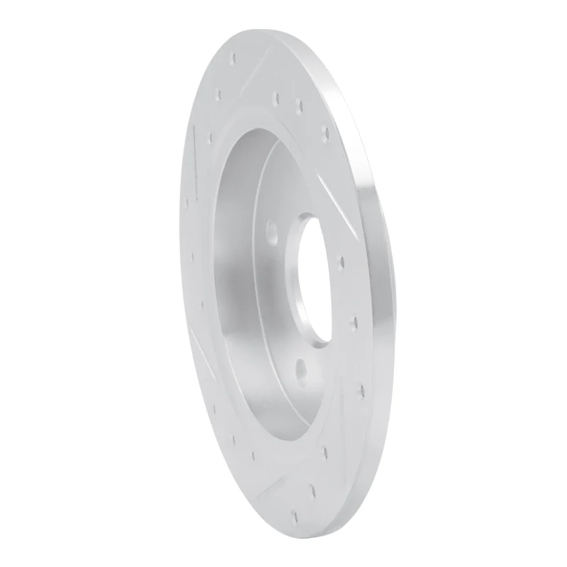 R1 01-19 Ford Fiesta (USA/Canada) Rear Right Drilled & Slotted Silver Brake Rotor - Image 4