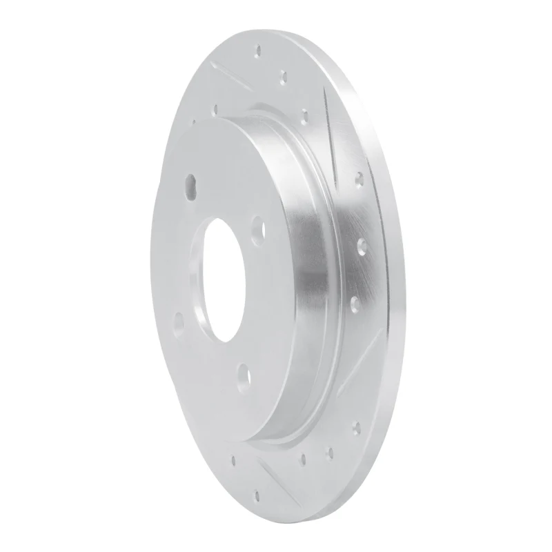 R1 01-19 Ford Fiesta (USA/Canada) Rear Right Drilled & Slotted Silver Brake Rotor - Image 5