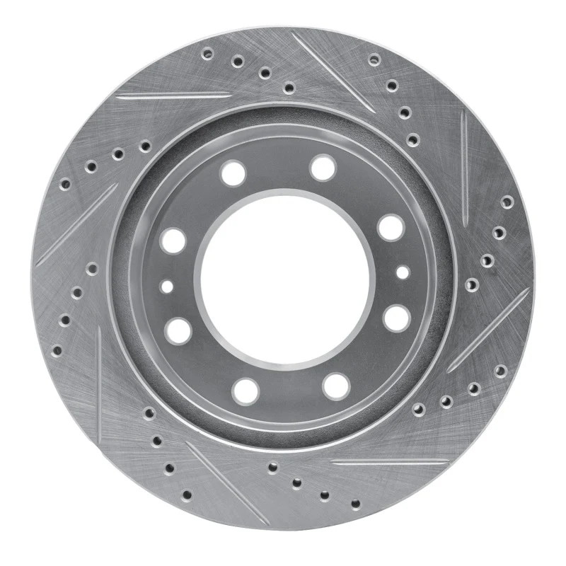 R1 01-25 Chevrolet Express 3500 Front Left Drilled & Slotted Silver Brake Rotor - Image 2