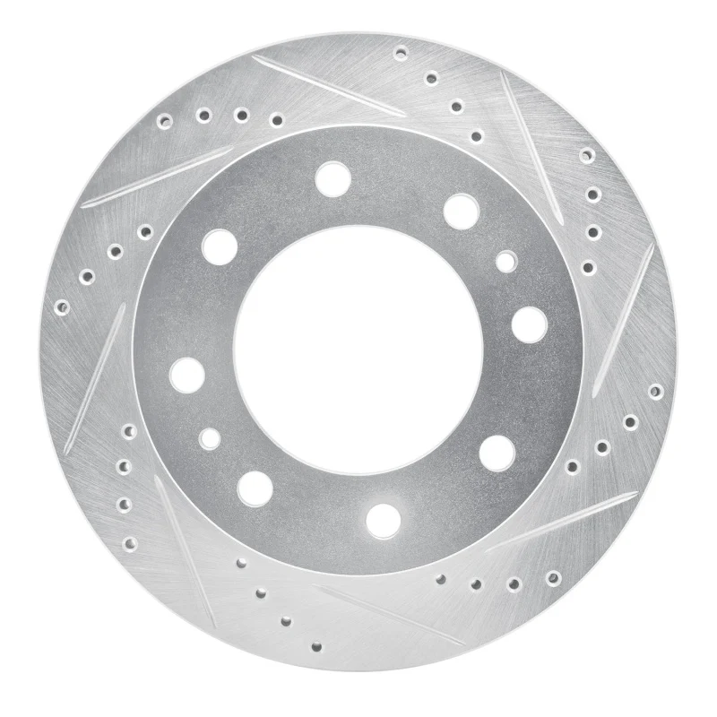 R1 01-25 Chevrolet Silverado 3500 Front Right Drilled & Slotted Silver Brake Rotor