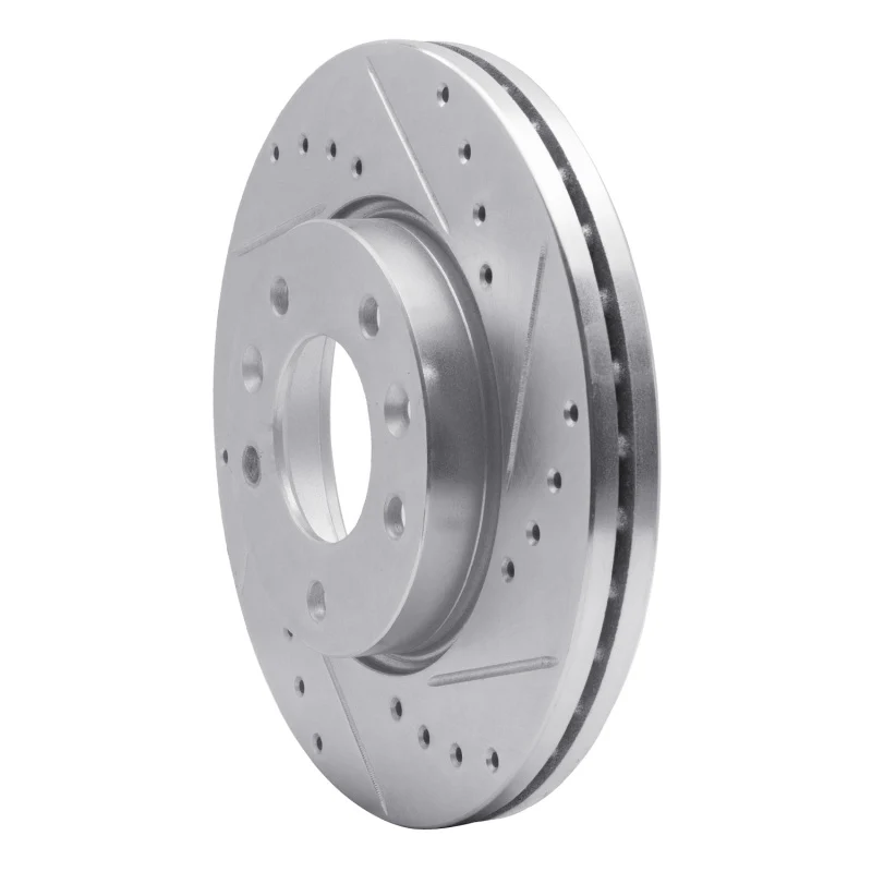 R1 02-02 Kia SEDONA Front Right Drilled & Slotted Silver Brake Rotor - Image 2