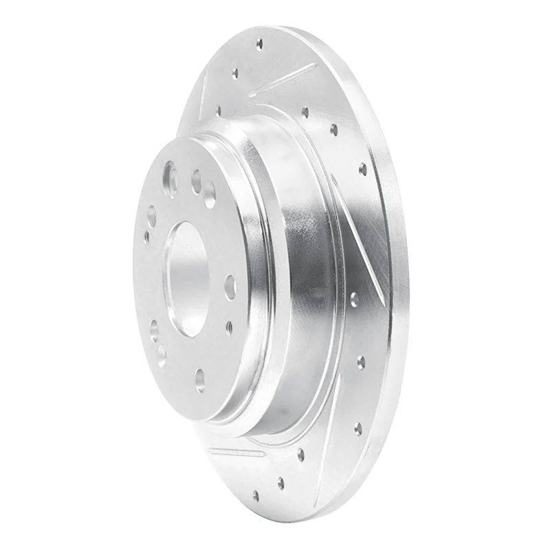 R1 02-04 Acura RL Rear Left Drilled & Slotted Silver Brake Rotor - Image 5