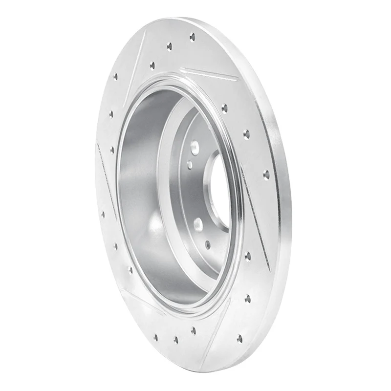 R1 02-04 Acura RL Rear Right Drilled & Slotted Silver Brake Rotor - Image 2
