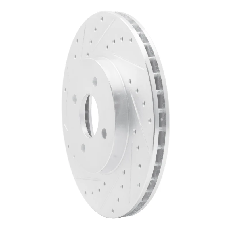 R1 02-04 Ford Focus Front Left Drilled & Slotted Silver Brake Rotor - Image 3