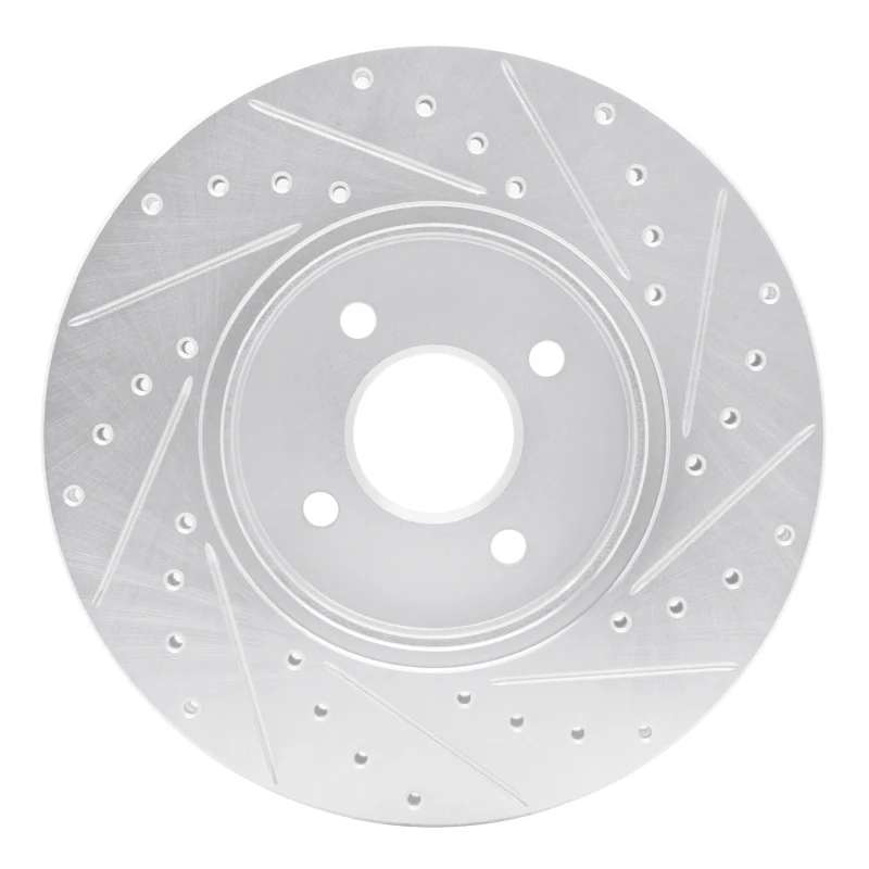 R1 02-04 Ford Focus Front Left Drilled & Slotted Silver Brake Rotor - Image 4
