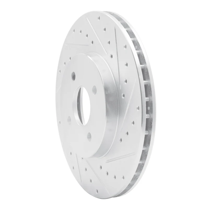 R1 02-04 Ford Focus Front Right Drilled & Slotted Silver Brake Rotor - Image 3