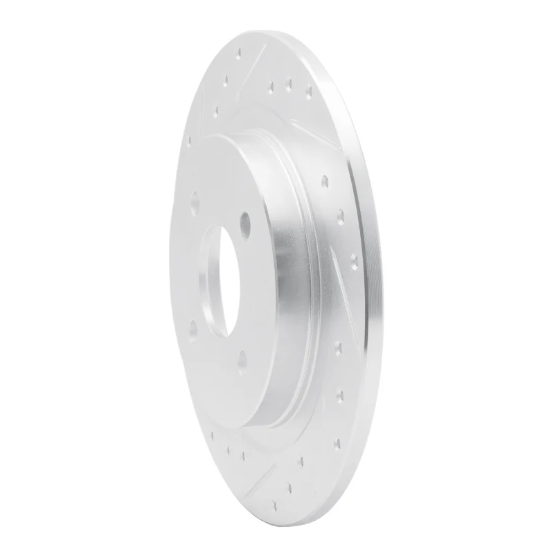R1 02-04 Ford Focus Rear Left Drilled & Slotted Silver Brake Rotor - Image 5