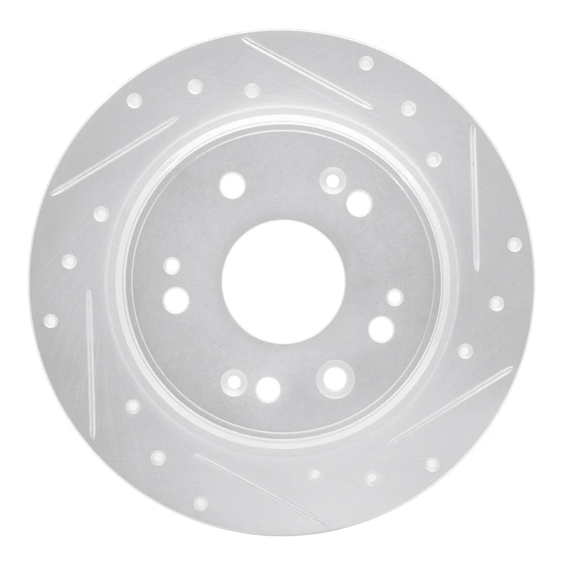 R1 02-04 Honda CR-V Rear Right Drilled & Slotted Silver Brake Rotor
