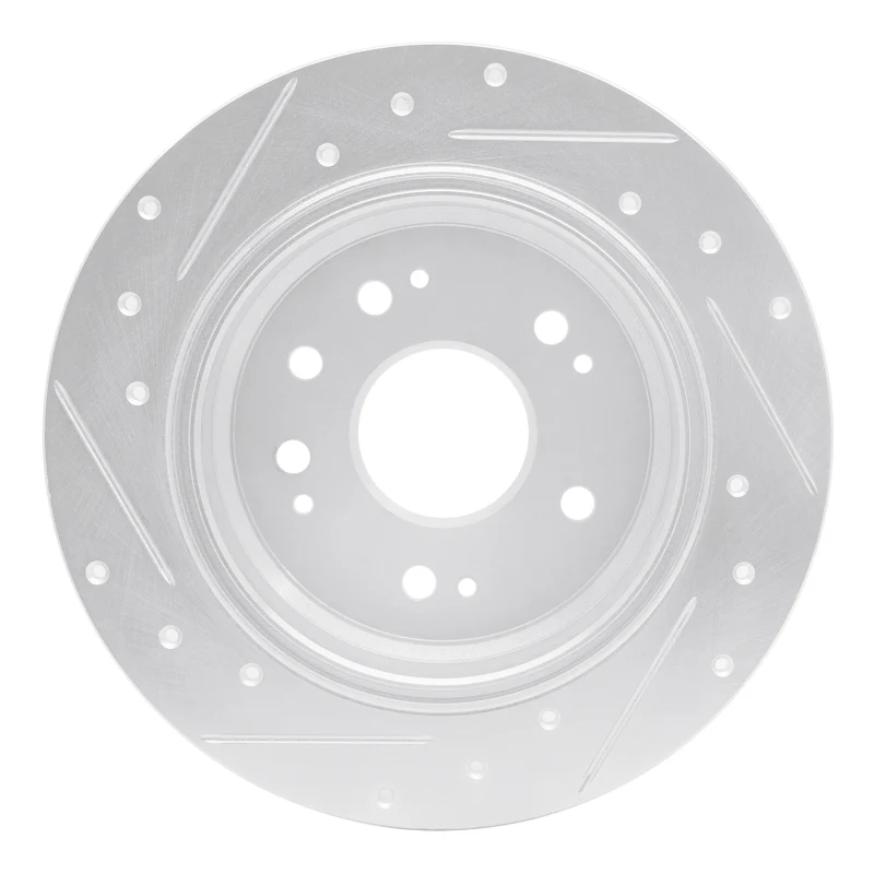 R1 02-04 Honda CR-V Rear Right Drilled & Slotted Silver Brake Rotor - Image 5