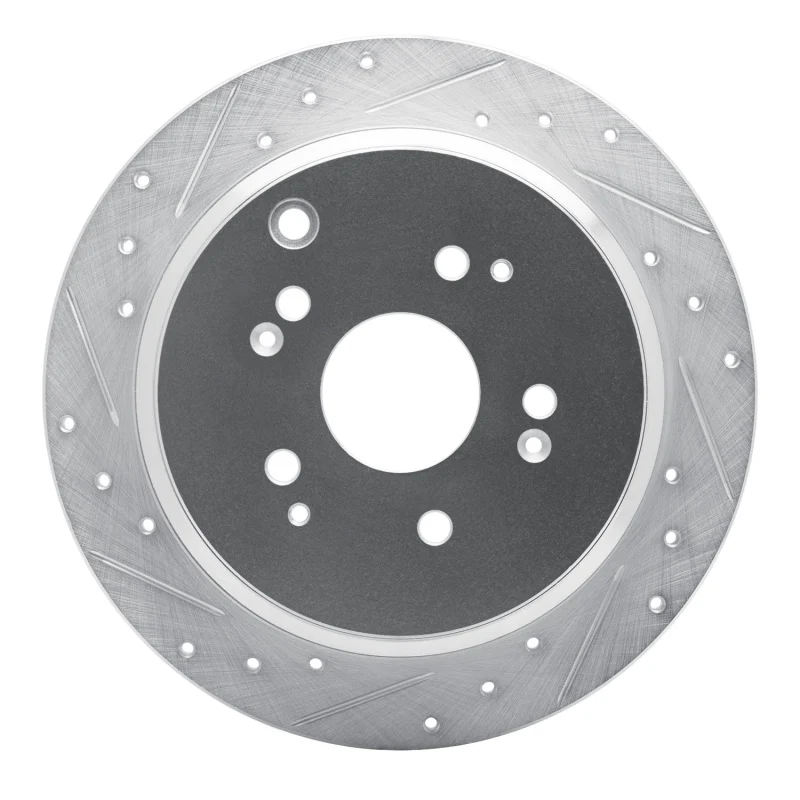 R1 02-04 Honda Odyssey Rear Left Drilled & Slotted Silver Brake Rotor