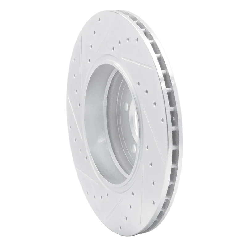 R1 02-05 BMW 760I Rear Right Drilled & Slotted Silver Brake Rotor - Image 5