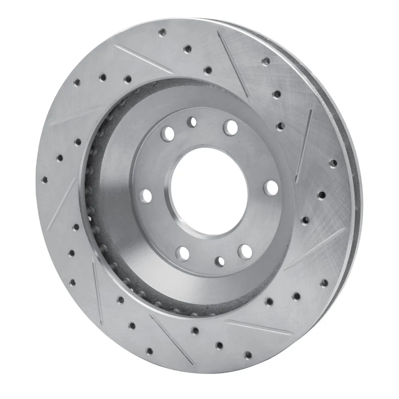 R1 02-05 Buick Rainier Front Left Drilled & Slotted Silver Brake Rotor - Image 3