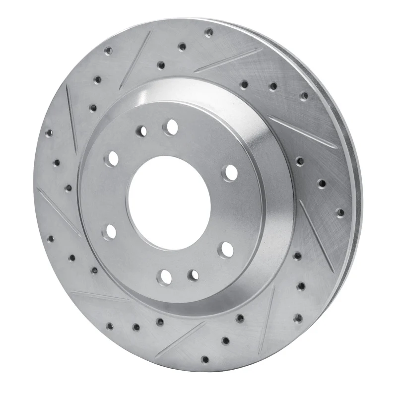 R1 02-05 Buick Rainier Front Left Drilled & Slotted Silver Brake Rotor - Image 4