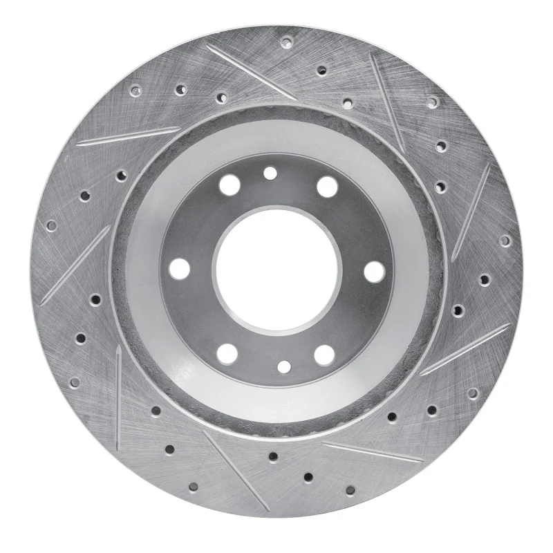 R1 02-05 Buick Rainier Front Left Drilled & Slotted Silver Brake Rotor - Image 5