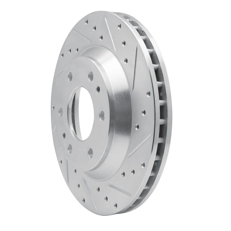 R1 02-05 Buick Rainier Front Right Drilled & Slotted Silver Brake Rotor - Image 2