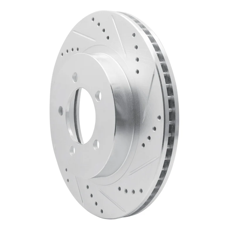 R1 02-05 Ford Explorer Front Right Drilled & Slotted Silver Brake Rotor - Image 3