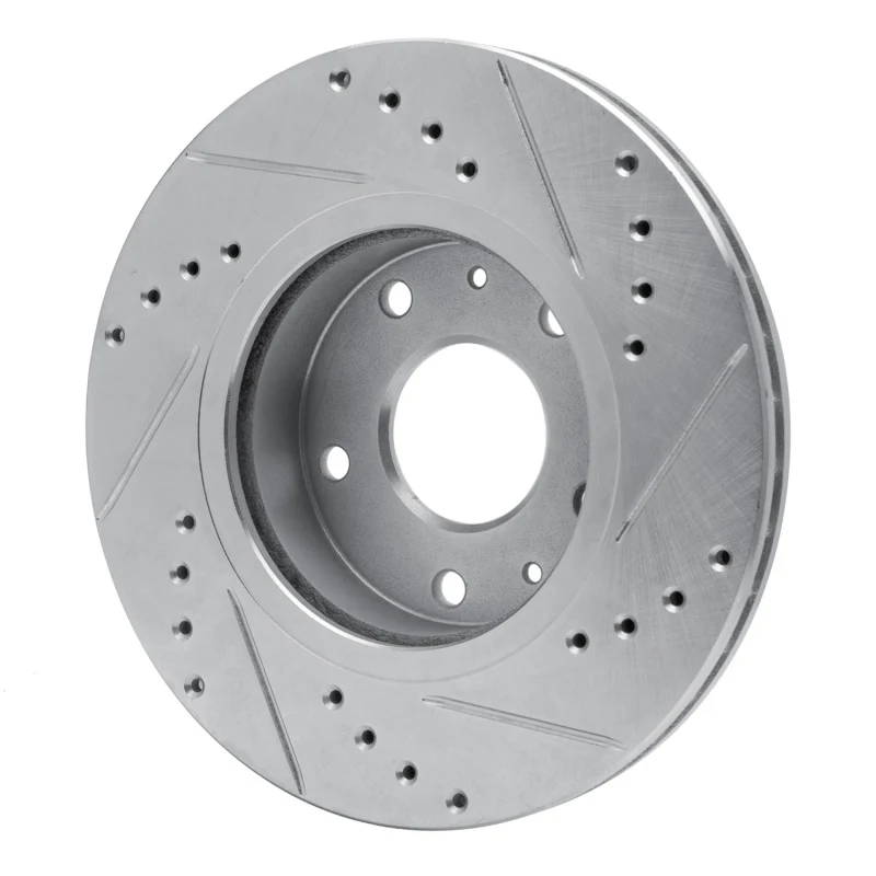 R1 02-05 Land Rover Freelander Front Left Drilled & Slotted Silver Brake Rotor - Image 3