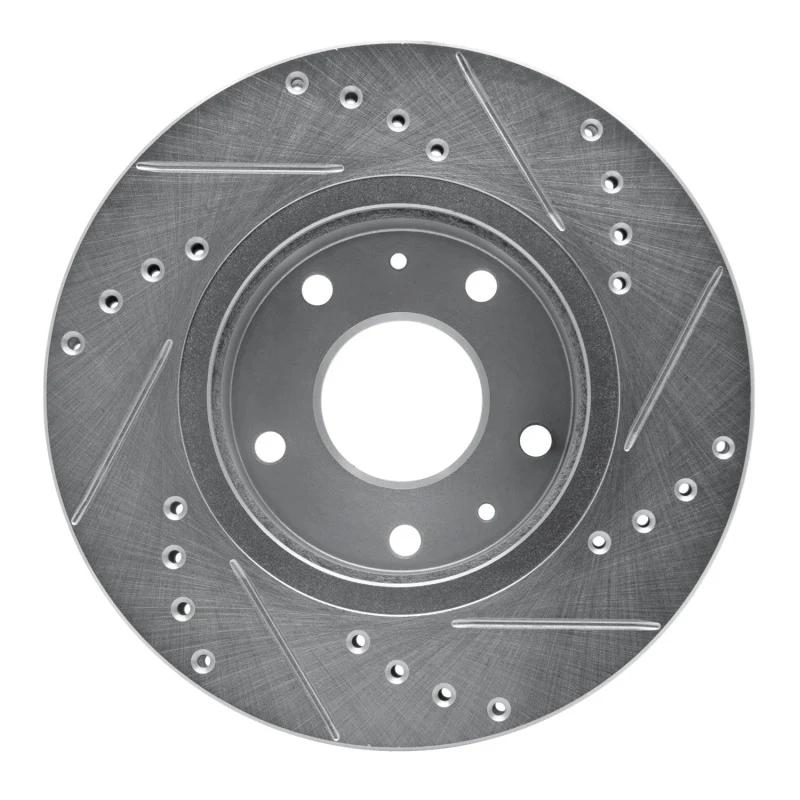 R1 02-05 Land Rover Freelander Front Left Drilled & Slotted Silver Brake Rotor - Image 5