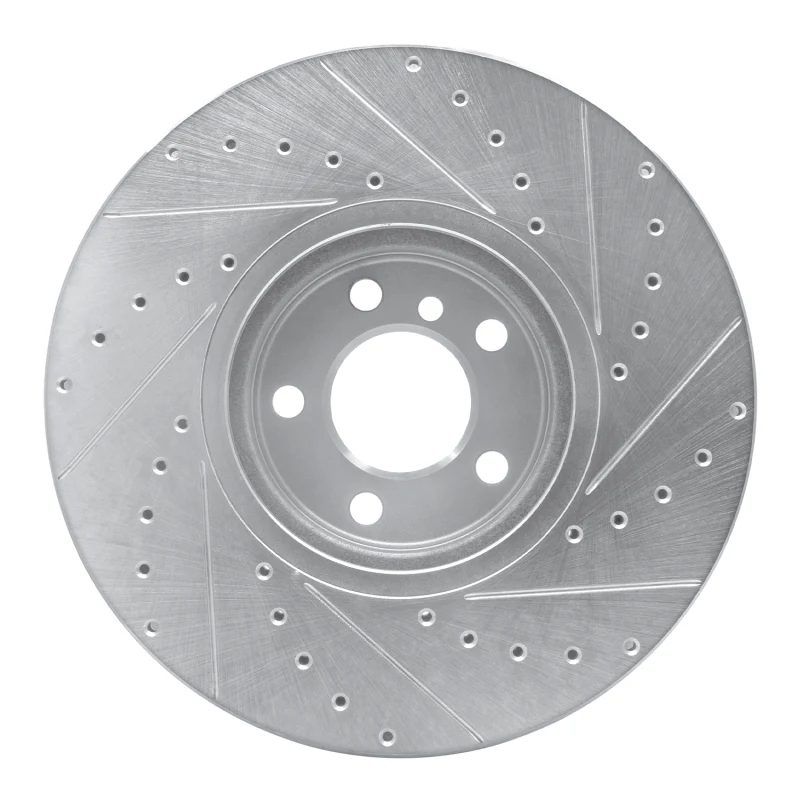 R1 02-06 BMW X5 Front Left Drilled & Slotted Silver Brake Rotor - Image 3