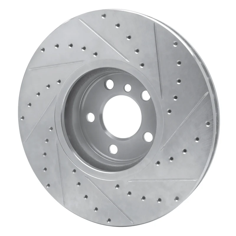 R1 02-06 BMW X5 Front Left Drilled & Slotted Silver Brake Rotor - Image 5