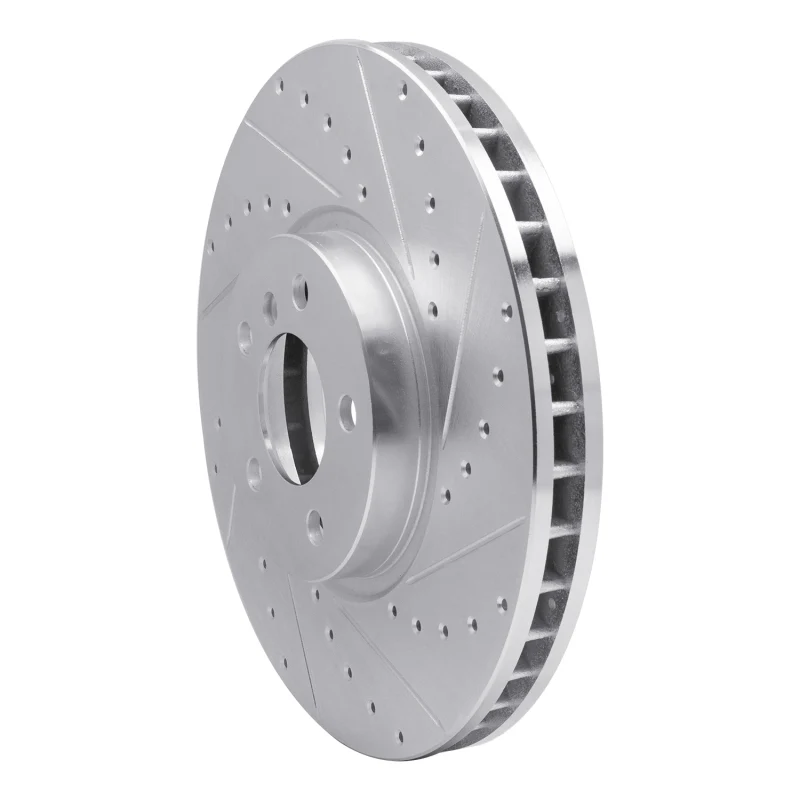 R1 02-06 BMW X5 Front Right Drilled & Slotted Silver Brake Rotor - Image 4