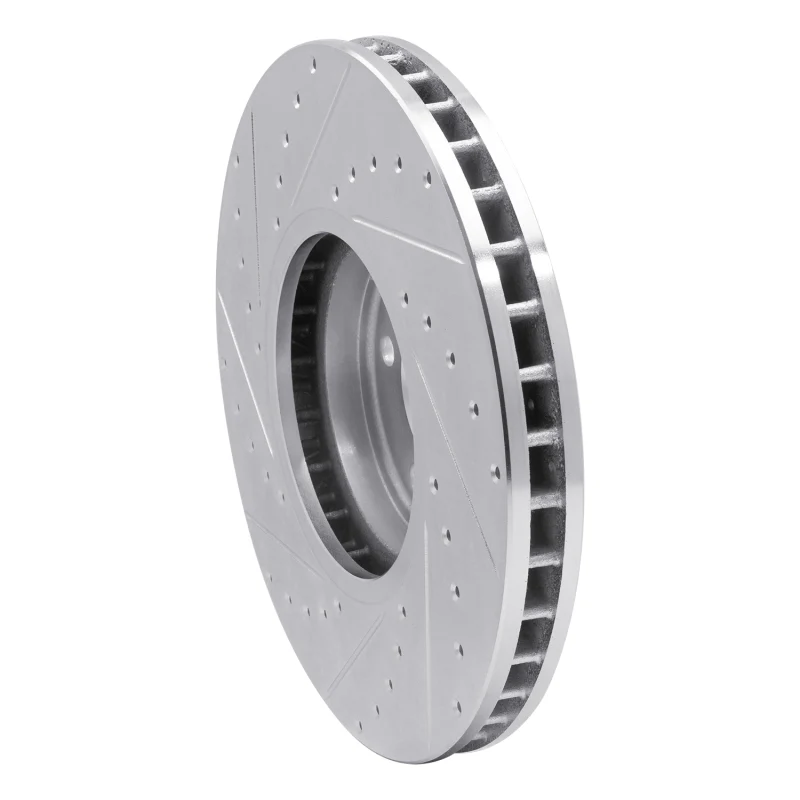 R1 02-06 BMW X5 Front Right Drilled & Slotted Silver Brake Rotor - Image 5