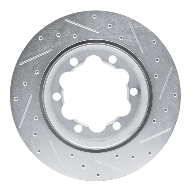 R1 02-06 Dodge Sprinter 3500 Rear Left Drilled & Slotted Silver Brake Rotor - Image 5