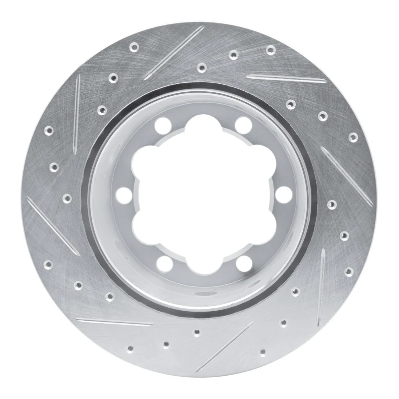 R1 02-06 Dodge Sprinter 3500 Rear Right Drilled & Slotted Silver Brake Rotor - Image 2