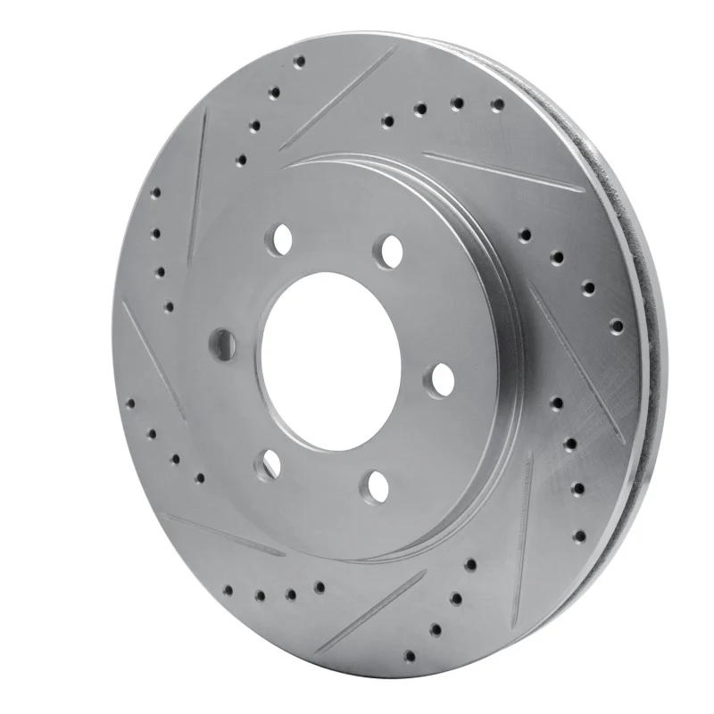 R1 02-06 Ford Expedition Front Left Drilled & Slotted Silver Brake Rotor - Image 4