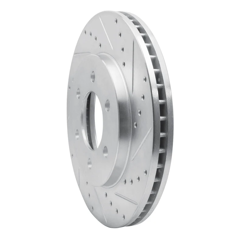 R1 02-06 Ford Expedition Front Right Drilled & Slotted Silver Brake Rotor - Image 4