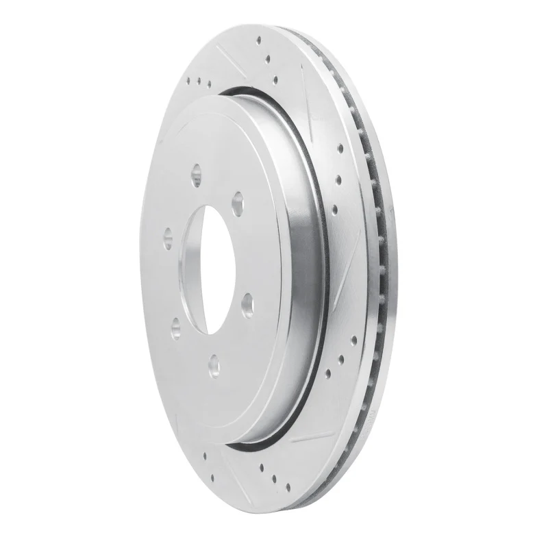 R1 02-06 Ford Expedition Rear Right Drilled & Slotted Silver Brake Rotor - Image 4