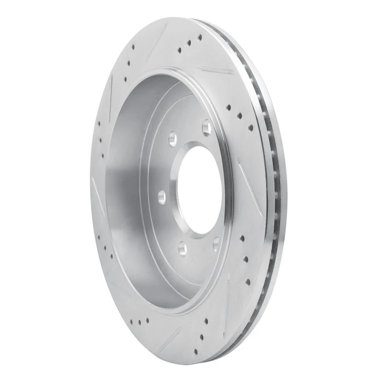 R1 02-06 Ford Expedition Rear Right Drilled & Slotted Silver Brake Rotor - Image 5