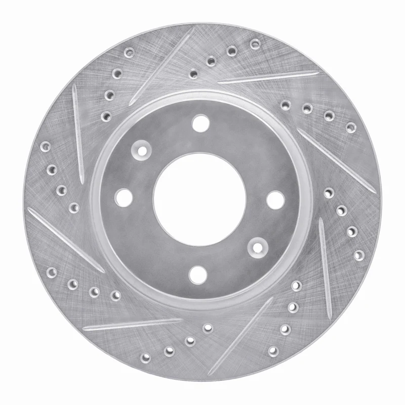 R1 02-06 Hyundai SONATA Front Left Drilled & Slotted Silver Brake Rotor