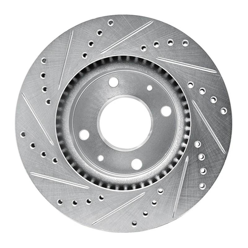 R1 02-06 Hyundai SONATA Front Right Drilled & Slotted Silver Brake Rotor - Image 3