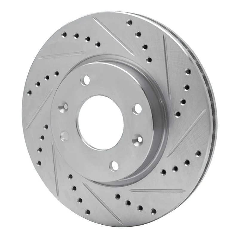 R1 02-06 Hyundai SONATA Front Right Drilled & Slotted Silver Brake Rotor - Image 4