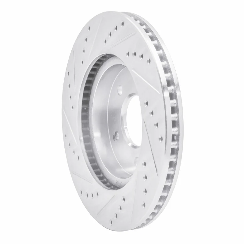 R1 02-07 Chevrolet Equinox Front Right Drilled & Slotted Silver Brake Rotor - Image 2